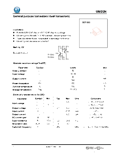 HT Semiconductor umd2n  . Electronic Components Datasheets Active components Transistors HT Semiconductor umd2n.pdf