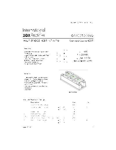 International Rectifier ga100ts60sq  . Electronic Components Datasheets Active components Transistors International Rectifier ga100ts60sq.pdf