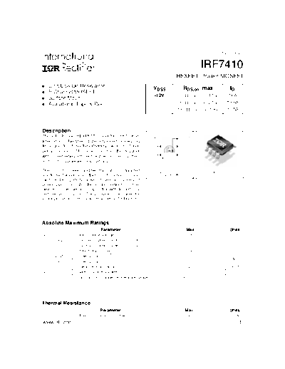 International Rectifier irf7410  . Electronic Components Datasheets Active components Transistors International Rectifier irf7410.pdf