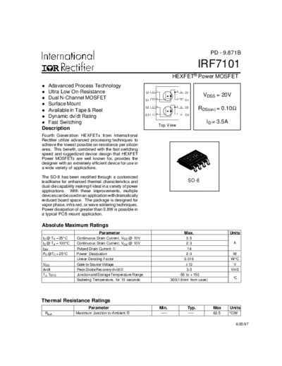 International Rectifier irf7101  . Electronic Components Datasheets Active components Transistors International Rectifier irf7101.pdf