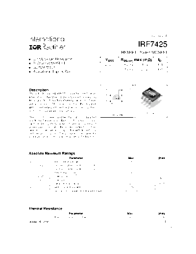 International Rectifier irf7425  . Electronic Components Datasheets Active components Transistors International Rectifier irf7425.pdf