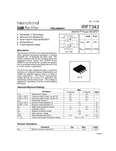 International Rectifier irf7434  . Electronic Components Datasheets Active components Transistors International Rectifier irf7434.pdf