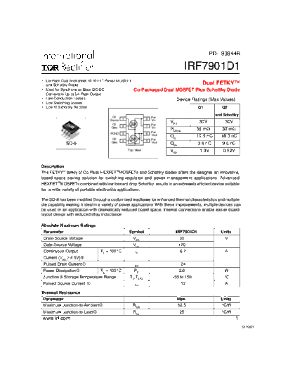 International Rectifier irf7901d1  . Electronic Components Datasheets Active components Transistors International Rectifier irf7901d1.pdf
