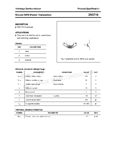 Inchange Semiconductor 2n3716  . Electronic Components Datasheets Active components Transistors Inchange Semiconductor 2n3716.pdf