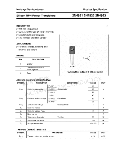 Inchange Semiconductor 2n4921 2n4922 2n4923  . Electronic Components Datasheets Active components Transistors Inchange Semiconductor 2n4921_2n4922_2n4923.pdf