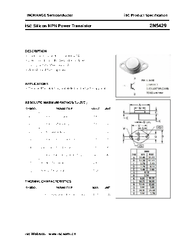 Inchange Semiconductor 2n5429  . Electronic Components Datasheets Active components Transistors Inchange Semiconductor 2n5429.pdf