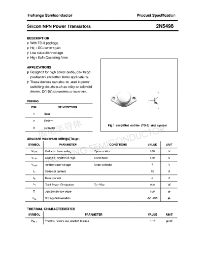 Inchange Semiconductor 2n5498  . Electronic Components Datasheets Active components Transistors Inchange Semiconductor 2n5498.pdf