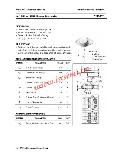 Inchange Semiconductor 2n6420  . Electronic Components Datasheets Active components Transistors Inchange Semiconductor 2n6420.pdf