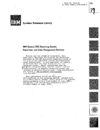 IBM GC28-6646-3 Supervisor and Data Management Services Rel19 Jun70  IBM 360 os R19_Jun70 GC28-6646-3_Supervisor_and_Data_Management_Services_Rel19_Jun70.pdf