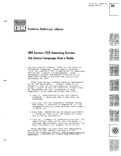 Service manual : IBM GC28-6703-0 JCL Users Guide Rel 19 Jun70 GC28-6703
