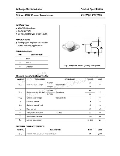 Inchange Semiconductor 2n62962n6297  . Electronic Components Datasheets Active components Transistors Inchange Semiconductor 2n62962n6297.pdf