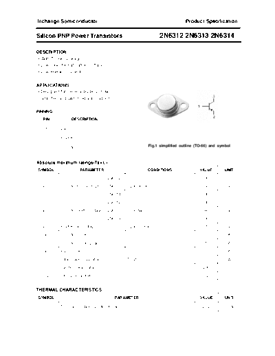 Inchange Semiconductor 2n6312 2n6313 2n6314  . Electronic Components Datasheets Active components Transistors Inchange Semiconductor 2n6312_2n6313_2n6314.pdf