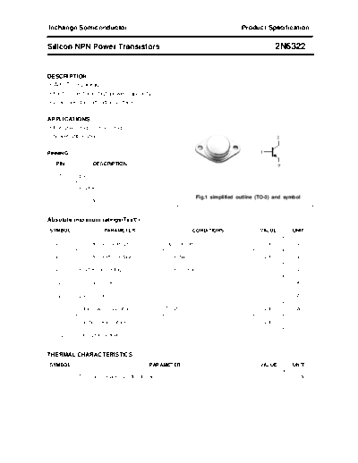 Inchange Semiconductor 2n6322  . Electronic Components Datasheets Active components Transistors Inchange Semiconductor 2n6322.pdf