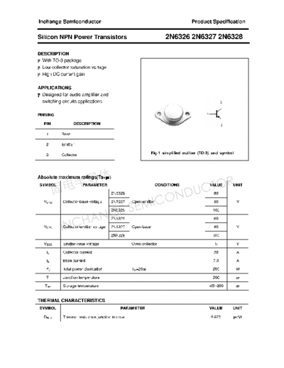 Inchange Semiconductor 2n6326 2n6327 2n6328  . Electronic Components Datasheets Active components Transistors Inchange Semiconductor 2n6326_2n6327_2n6328.pdf