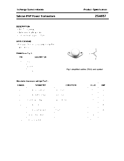 Inchange Semiconductor 2sa657  . Electronic Components Datasheets Active components Transistors Inchange Semiconductor 2sa657.pdf