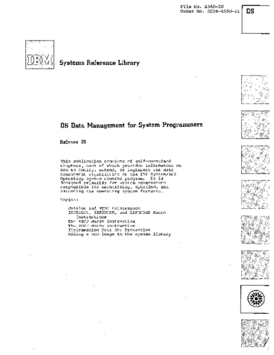 IBM GC28-6550-11 Data Management for System Programmers Rel 21.7 Apr73 IBM 360 os R21.7_Apr73 GC28-6550-11_Data_Management_for_System_Programmers_Rel_21.7_Apr73.pdf