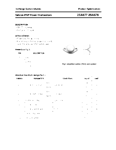 Inchange Semiconductor 2sa877 2sa878  . Electronic Components Datasheets Active components Transistors Inchange Semiconductor 2sa877_2sa878.pdf