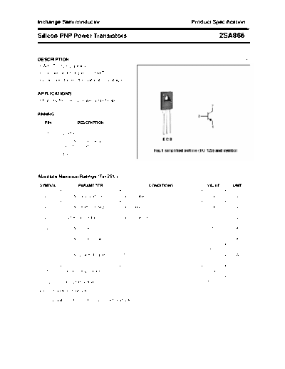 Inchange Semiconductor 2sa886  . Electronic Components Datasheets Active components Transistors Inchange Semiconductor 2sa886.pdf