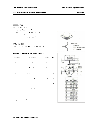 Inchange Semiconductor 2sa981  . Electronic Components Datasheets Active components Transistors Inchange Semiconductor 2sa981.pdf