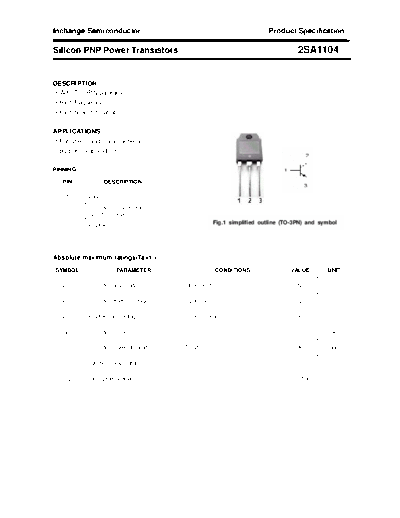 Inchange Semiconductor 2sa1104  . Electronic Components Datasheets Active components Transistors Inchange Semiconductor 2sa1104.pdf