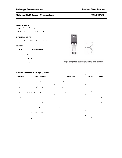 Inchange Semiconductor 2sa1279  . Electronic Components Datasheets Active components Transistors Inchange Semiconductor 2sa1279.pdf