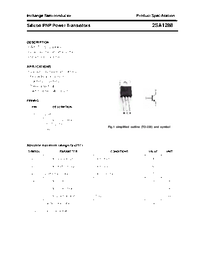 Inchange Semiconductor 2sa1288  . Electronic Components Datasheets Active components Transistors Inchange Semiconductor 2sa1288.pdf