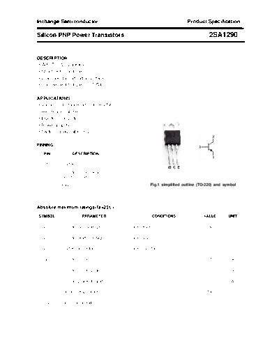 Inchange Semiconductor 2sa1290  . Electronic Components Datasheets Active components Transistors Inchange Semiconductor 2sa1290.pdf