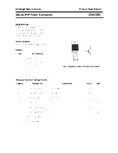 Inchange Semiconductor 2sa1293  . Electronic Components Datasheets Active components Transistors Inchange Semiconductor 2sa1293.pdf