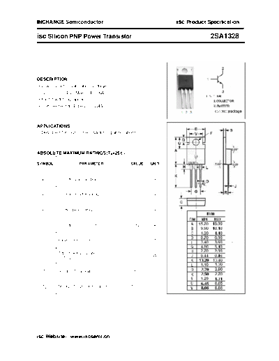 Inchange Semiconductor 2sa1328  . Electronic Components Datasheets Active components Transistors Inchange Semiconductor 2sa1328.pdf