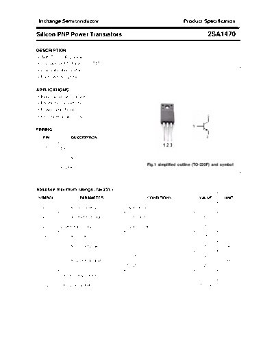 Inchange Semiconductor 2sa1470  . Electronic Components Datasheets Active components Transistors Inchange Semiconductor 2sa1470.pdf