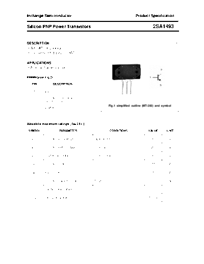 Inchange Semiconductor 2sa1493  . Electronic Components Datasheets Active components Transistors Inchange Semiconductor 2sa1493.pdf