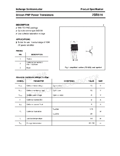 Inchange Semiconductor 2sb514  . Electronic Components Datasheets Active components Transistors Inchange Semiconductor 2sb514.pdf