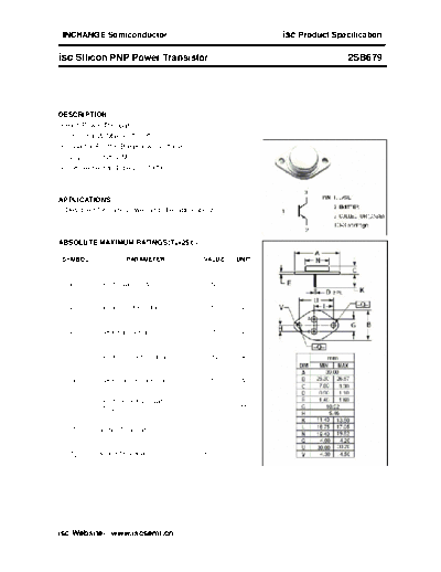 Inchange Semiconductor 2sb679  . Electronic Components Datasheets Active components Transistors Inchange Semiconductor 2sb679.pdf