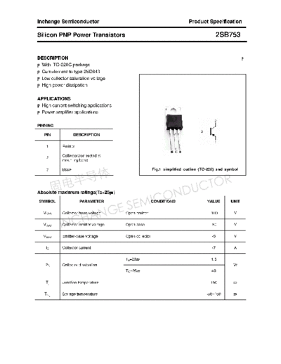 Inchange Semiconductor 2sb753  . Electronic Components Datasheets Active components Transistors Inchange Semiconductor 2sb753.pdf