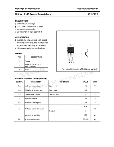 Inchange Semiconductor 2sb903  . Electronic Components Datasheets Active components Transistors Inchange Semiconductor 2sb903.pdf