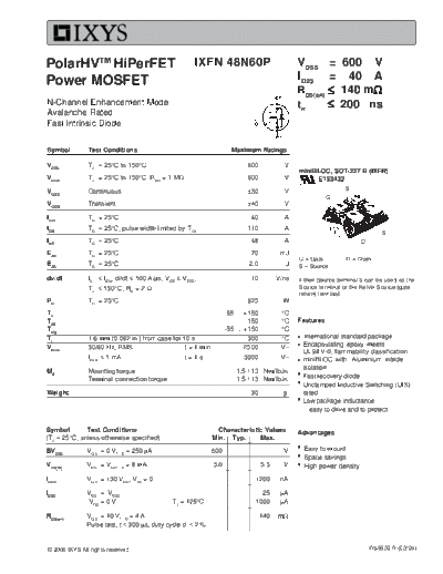 Ixys ixfn48n60p  . Electronic Components Datasheets Active components Transistors Ixys ixfn48n60p.pdf