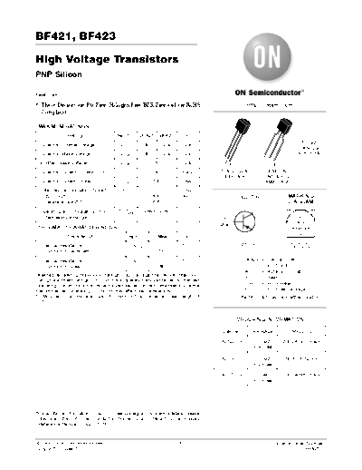 ON Semiconductor bf421 bf423  . Electronic Components Datasheets Active components Transistors ON Semiconductor bf421_bf423.pdf