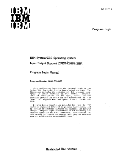 IBM Y28-6609-1 Input Output Support PLM Feb67  IBM 360 os plm_1966-67 Y28-6609-1_Input_Output_Support_PLM_Feb67.pdf