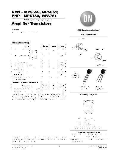 ON Semiconductor mps650 mps651 mps750 mps751  . Electronic Components Datasheets Active components Transistors ON Semiconductor mps650_mps651_mps750_mps751.pdf