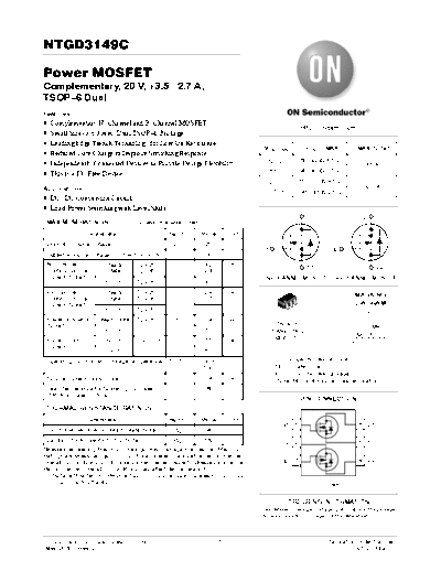 ON Semiconductor ntgd3149c  . Electronic Components Datasheets Active components Transistors ON Semiconductor ntgd3149c.pdf