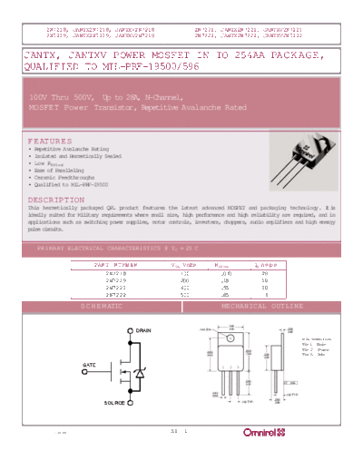 Omnirel 2n7218 2n7219 2n7221 2n7222  . Electronic Components Datasheets Active components Transistors Omnirel 2n7218_2n7219_2n7221_2n7222.pdf