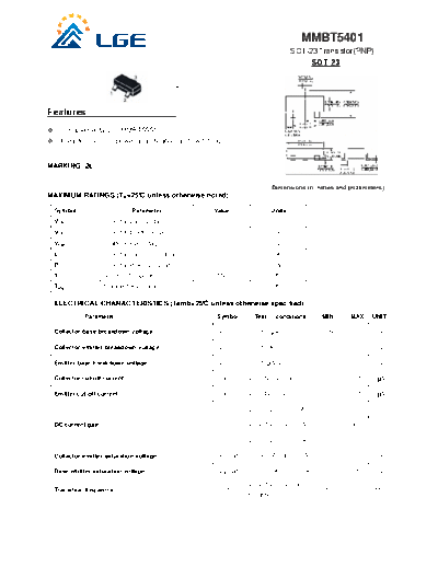 LGE mmbt5401  . Electronic Components Datasheets Active components Transistors LGE mmbt5401.pdf