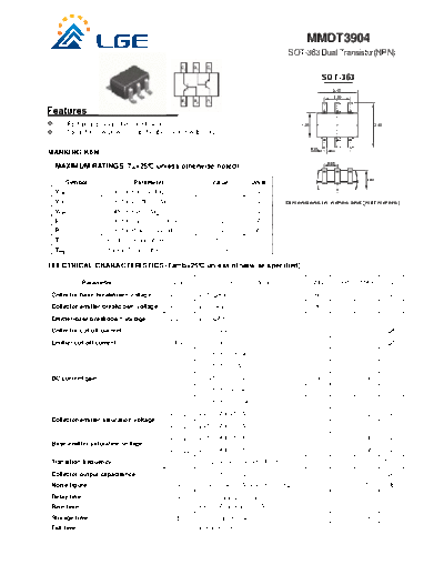 LGE mmdt3904  . Electronic Components Datasheets Active components Transistors LGE mmdt3904.pdf