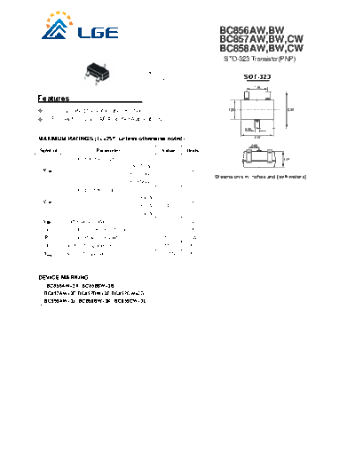 LGE bc856w-57w-58w  . Electronic Components Datasheets Active components Transistors LGE bc856w-57w-58w.pdf
