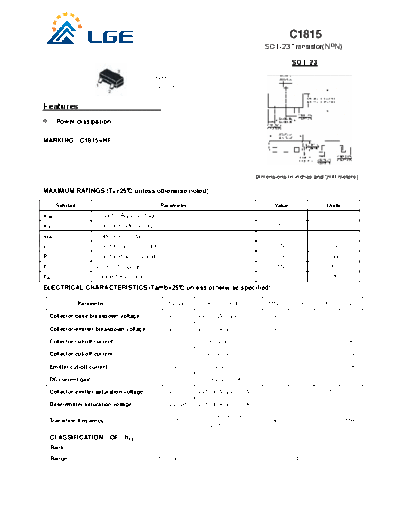 LGE c1815 sot-23  . Electronic Components Datasheets Active components Transistors LGE c1815_sot-23.pdf