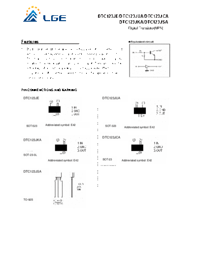 LGE dtc123j  . Electronic Components Datasheets Active components Transistors LGE dtc123j.pdf