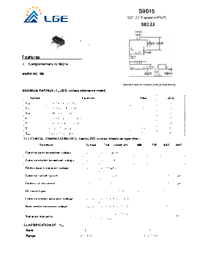 LGE s9015 sot-23  . Electronic Components Datasheets Active components Transistors LGE s9015_sot-23.pdf