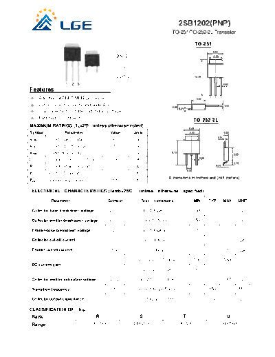LGE 2sb1202  . Electronic Components Datasheets Active components Transistors LGE 2sb1202.pdf