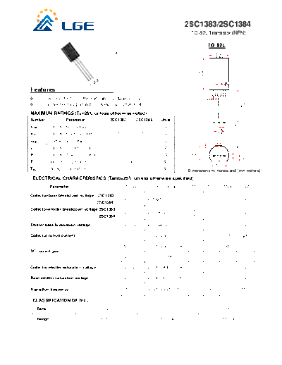 LGE 2sc1383-2sc1384  . Electronic Components Datasheets Active components Transistors LGE 2sc1383-2sc1384.pdf