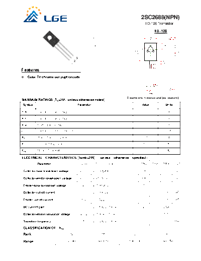 . Electronic Components Datasheets 2sc2688  . Electronic Components Datasheets Active components Transistors LGE 2sc2688.pdf